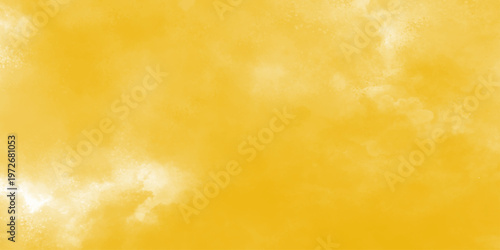 Yellow golden sky pastel with fluffy cloud. Summer sunset nature landscape. Dust sand soil smoke cloud particles isolated on transparent white background. Yellow sandstorm smog sand dust explosion.