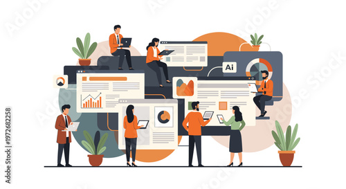 A minimalist illustration of a businesswoman standing in profile, conveying focus and professionalism. Ideal for websites, presentations, or articles 