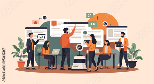 A minimalist image featuring an indoor plant and a partial view of a person in professional clothing, evoking a sense of calm productivity and a moder