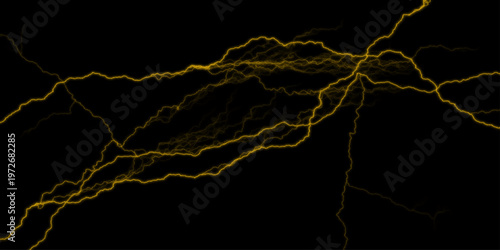 Massive lightning bolt with branches isolated on black background. Mesmerizing streaks of vibrant white lightning crackle across the night sky, illuminating the darkness with raw power and fleeting.