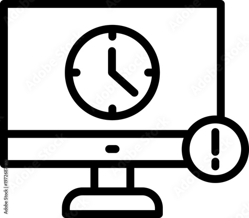 Project Deadline Line Icon, Project Deadline Minimal Icon, Project Deadline Outline Icon
