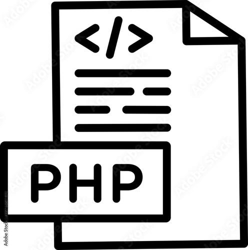 PHP File Line Icon, PHP File Minimal Icon, PHP File Outline Icon