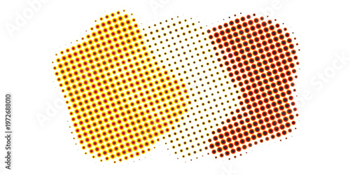 Abstract Halftone Dots Pattern in Yellow White and Red.