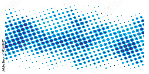Abstract Blue Halftone Dot Pattern Background.