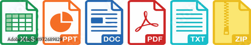 Document File Format Icons for Data and Office Management