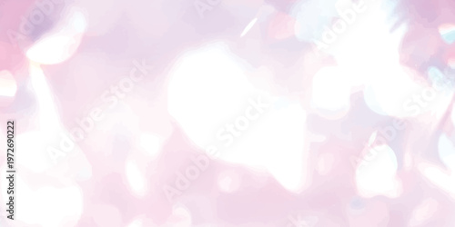 A dreamy abstract background featuring soft pastel purple and white light bokeh lens flares.