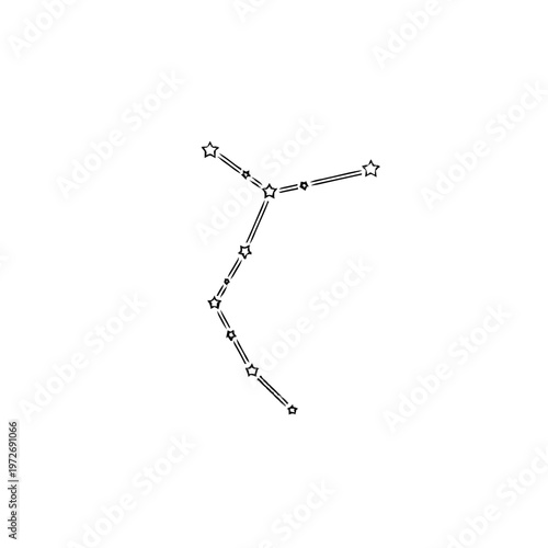Minimalist outline drawing of a star constellation, abstract celestial pattern for astrology and space science concepts.