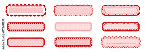 Tag label book with kid sticker name and border school cute.