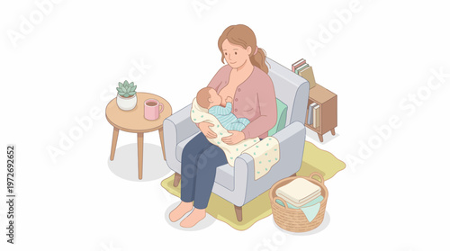 Woman Reading on Sofa Chair.