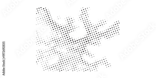 Abstract Halftone Pattern with Scattered Dots and Lines.