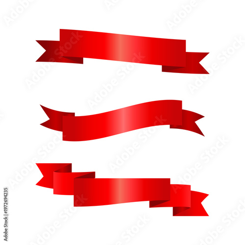 Free Download Red ribbons collection svg cut file. Isolated vector illustration. - GFXLoad