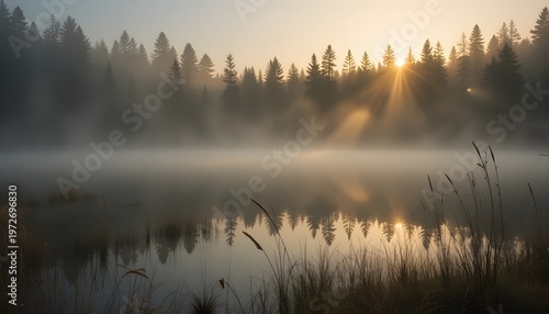 morning mist over the river