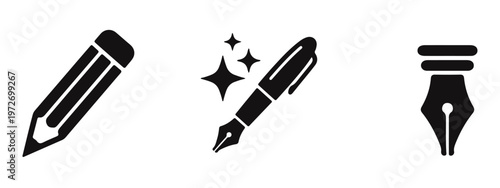 Minimalist black coffee equipment icon set featuring manual and electric grinders, drippers, and pour-over brewers for modern cafe branding.