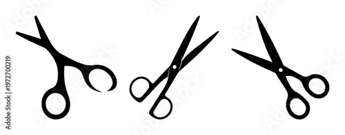 Gene editing CRISPR scissors set with solid black icon on white background featuring gene editing, CRISPR, scissors, biology, technology with illustration and vector