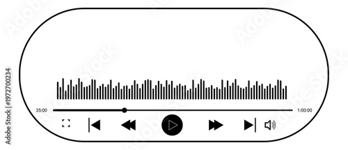 vector illustration of headphones. play list. playlist icon vector 