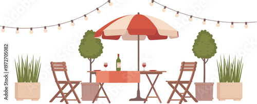 Outdoor Dining Table With Umbrella And Lights chairs