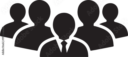 Group of people icon, business team symbol, leadership concept