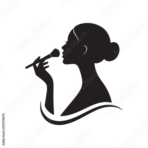 Woman Applying Makeup with Brush – Beauty Salon Silhouette Black Vector Illustration