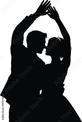 Couple sharing an intimate dance moment under soft lighting Vector