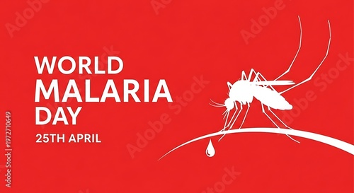 World malaria day awareness campaign poster with mosquito and globe