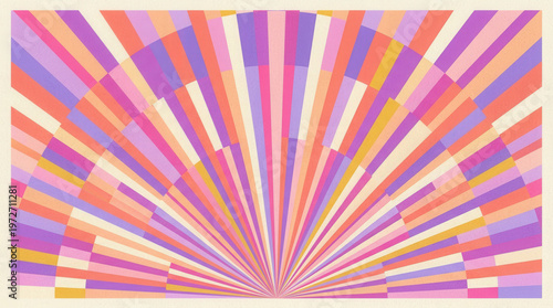 Colorful Abstract Geometric Background Illustration with Radiating Lines and Bright Palette