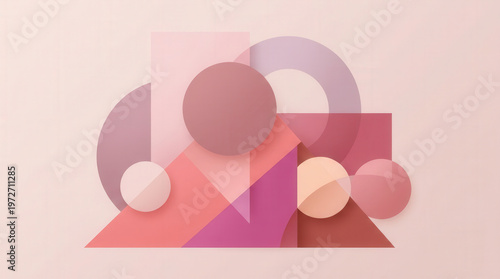 Colorful Abstract Geometric Illustration with Circles and Triangles