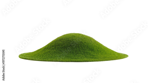 Foto Isolated lush green grass mound, a perfectly smooth natural outdoor landscape fe