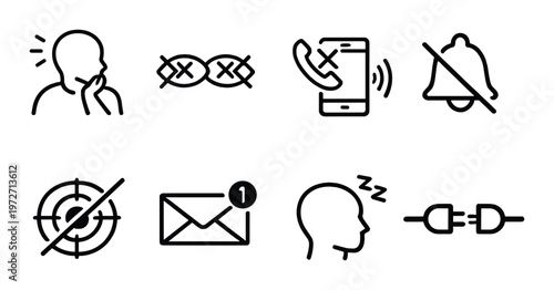 Do not disturb and sleep mode icons on dark background
