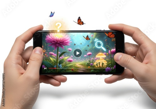 Interactive garden game on smartphone