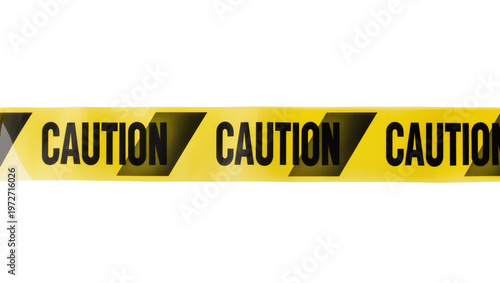 Canvas Print Isolated bright yellow and black caution tape for dangerous or restricted areas