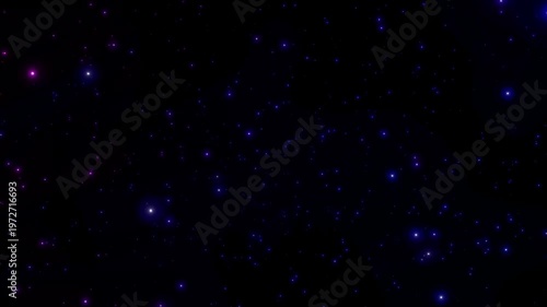 Purple Blue Particle Drift 4K Loop features blue to purple particles floating in a black atmosphere in a loop.