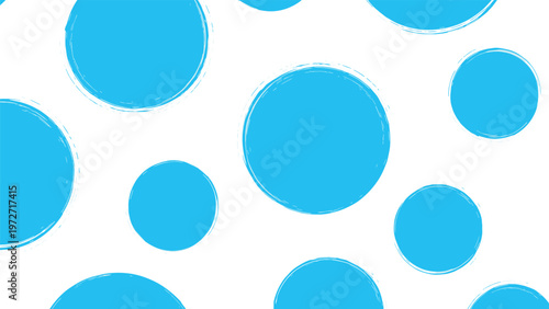 Abstract background or pattern featuring large hand drawn turquoise blue circles with sketchy outlines on a white backdrop.