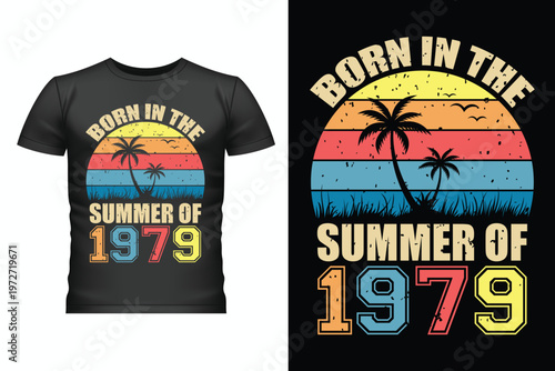 Vintage Retro Sunset Typography T-Shirt Design