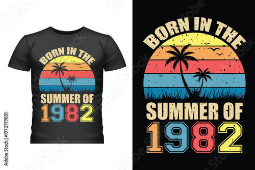 Vintage Retro Sunset Typography T-Shirt Design