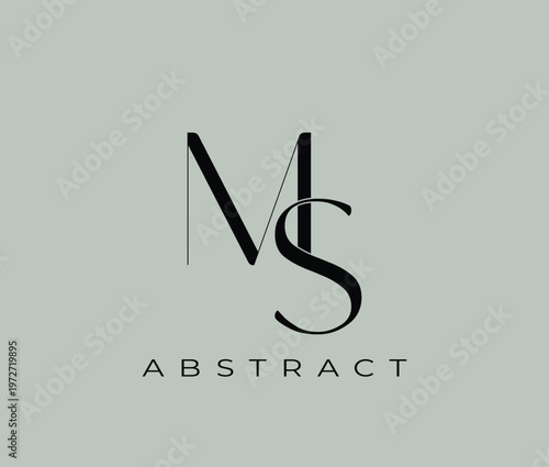 Abstract MS logo design with elegant typography and minimalist style