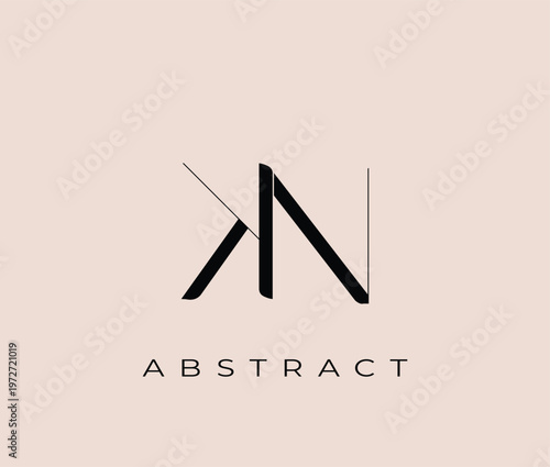 Abstract geometric logo design with letter N and lines