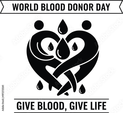 World blood donor day vector illustration give blood give life celebrating lifesaving donations