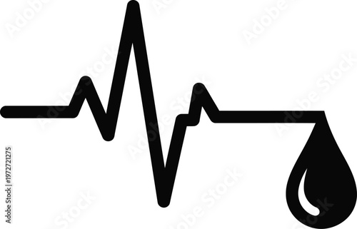 World blood donor day vector heartbeat line with blood drop healthcare donation awareness