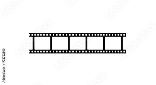 A strip of film negative representing cinema and filmmaking processes