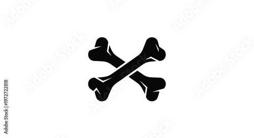 Black silhouette of crossed bones against a plain white background