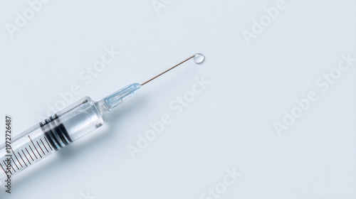 Syringe needle drop liquid medical injection sterile close up macro healthcare