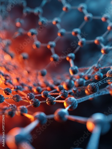 nanotechnology microscopic view with a blured technology background