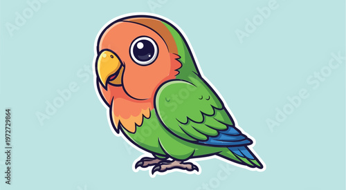 Cute Lovebird Parrot Vector – Colorful Pet Bird Illustration