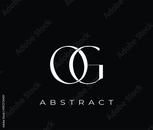 White abstract logo design with letters OG and text abstract