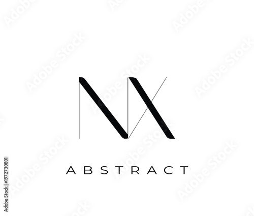 Monogram abstract logo design with letter M and X