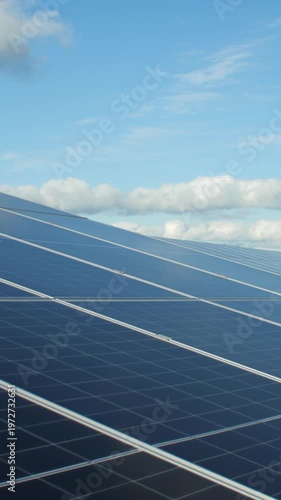 Solar Park renewable electricity energy panels array blue sky