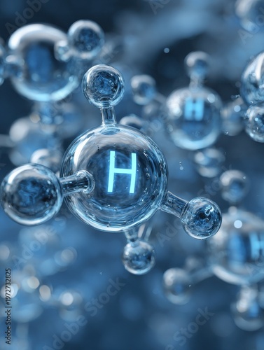 hydrogen fuel cell technology with a blured technology background