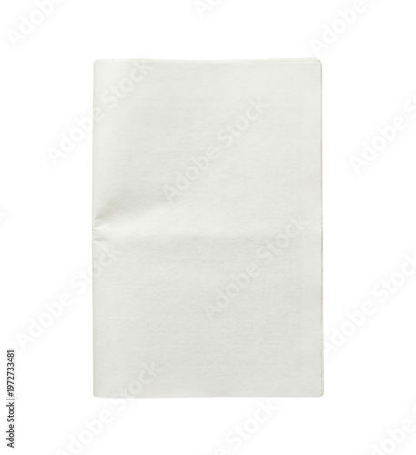 Bild auf Leinwand Empty folded white paper top view isolated