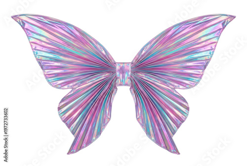 Bilde på lerret Holographic iridescent butterfly wings isolated