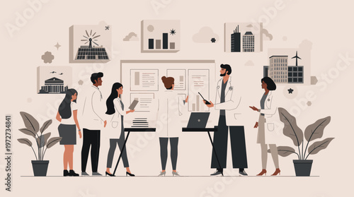 A calming, minimalist composition featuring a potted plant.  Ideal for representing growth, wellbeing, and natural elements in branding or website des